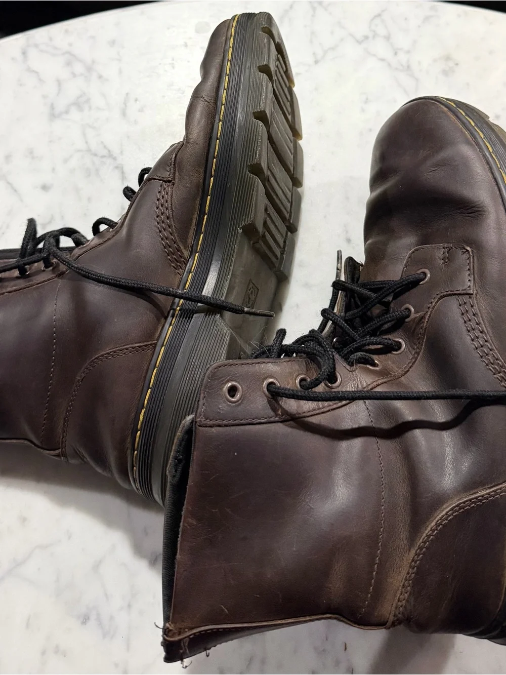 Dr. Martens Dark Brown Leather Lace-Up Boots